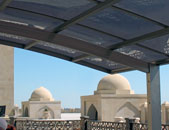 Baku city, "Bibi Heybet" mosque, carports