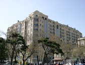 Baku city, A roof of a building over a Sahil underground station, POIMUKATE metal roofing systems